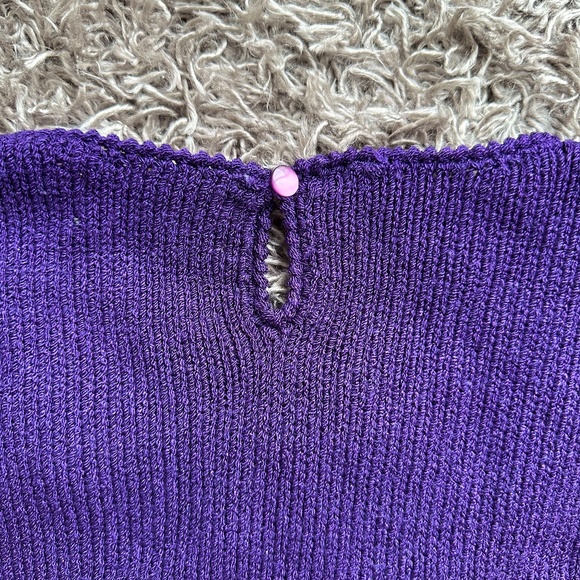 Vintage Lara Ferrante Purple Knit Sweater - Picture 6 of 6